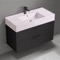 Pink Sink Bathroom Vanity, Wall Mounted, Modern, Single, 40